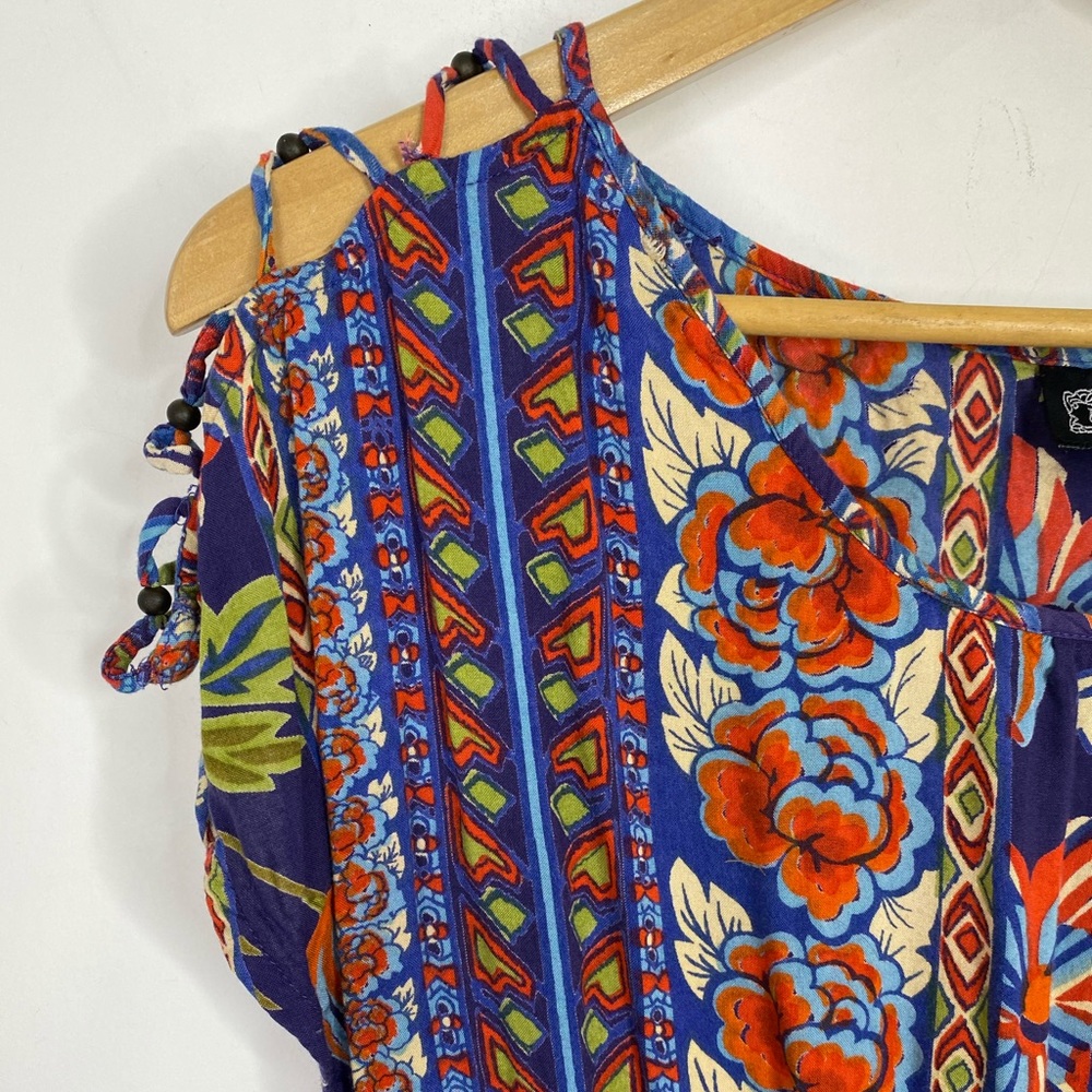 Angie Boho Rayon Western Printed Dress, M - Picture 2 of 8